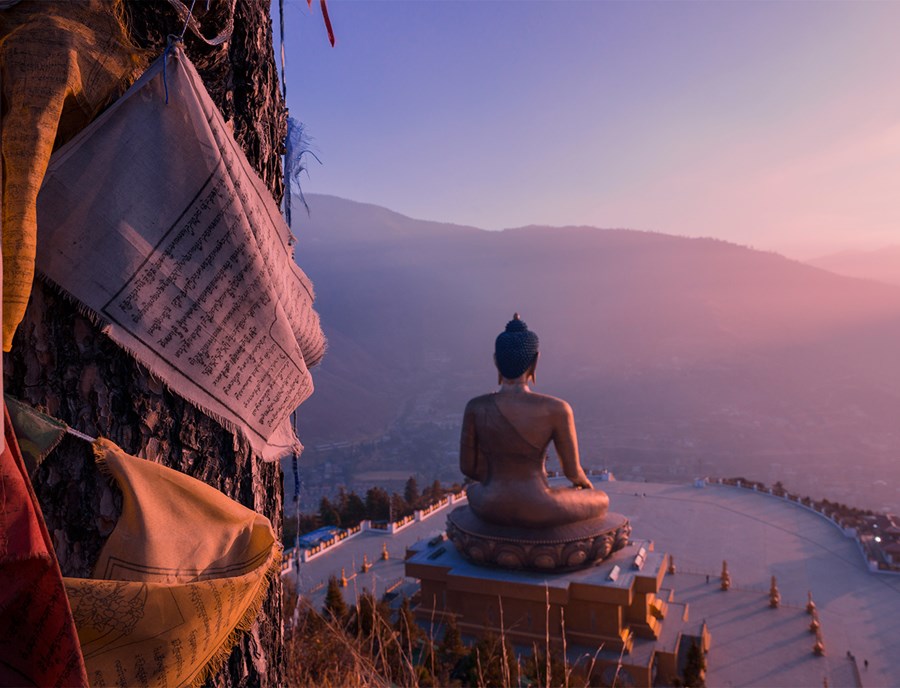 Buddha Dordenma Overlooking Thimphu’S Sacred Himalayan Valley