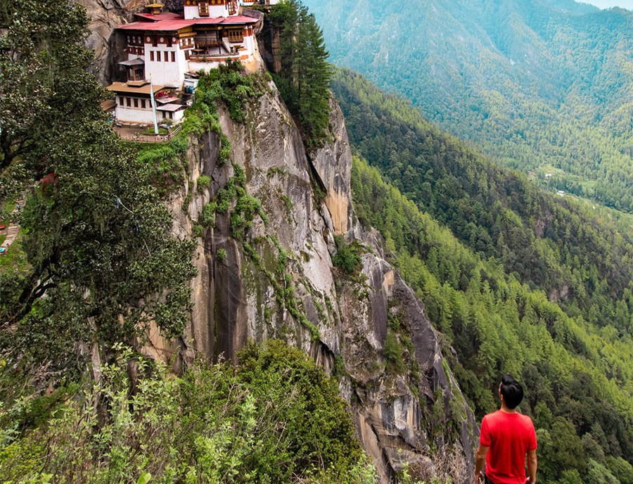 Tiger’S Nest Monastery Paro Rising Above Mystical Cliffs