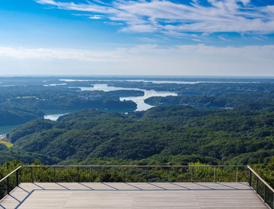 There Is An Unbroken View Of The Ago Bay Which Is Famous For Its Deeply Indented Coastline