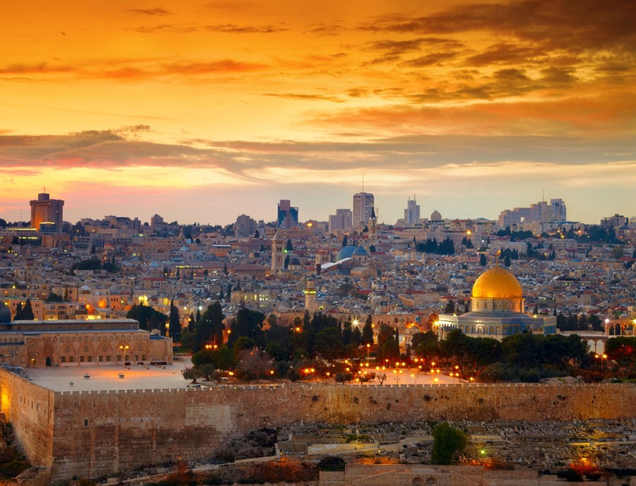 Golden Hour Over Jerusalem’S Old City That Shines With Eternal Wonder