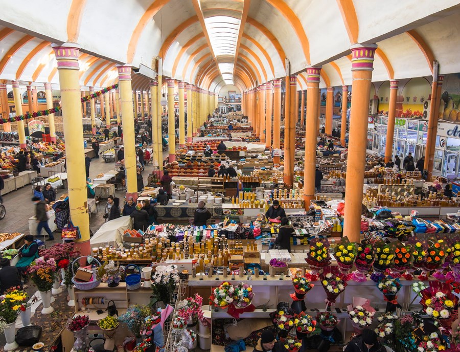 The Interior Of Panjshanbe Market, One Of The Oldest In Tajikistan And One Of The Biggest In The Former Soviet Union