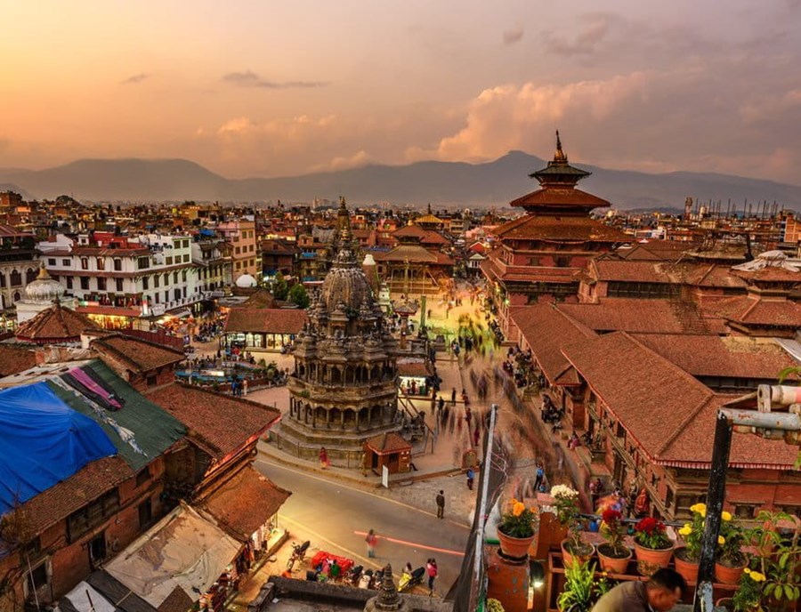 A Panoramic View Of Kathmandu Durbar Square Nepal