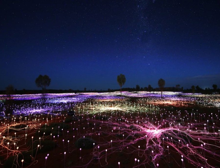 Walk Through Bruce Munro S Field Of Light Beneath The Stars At Uluru