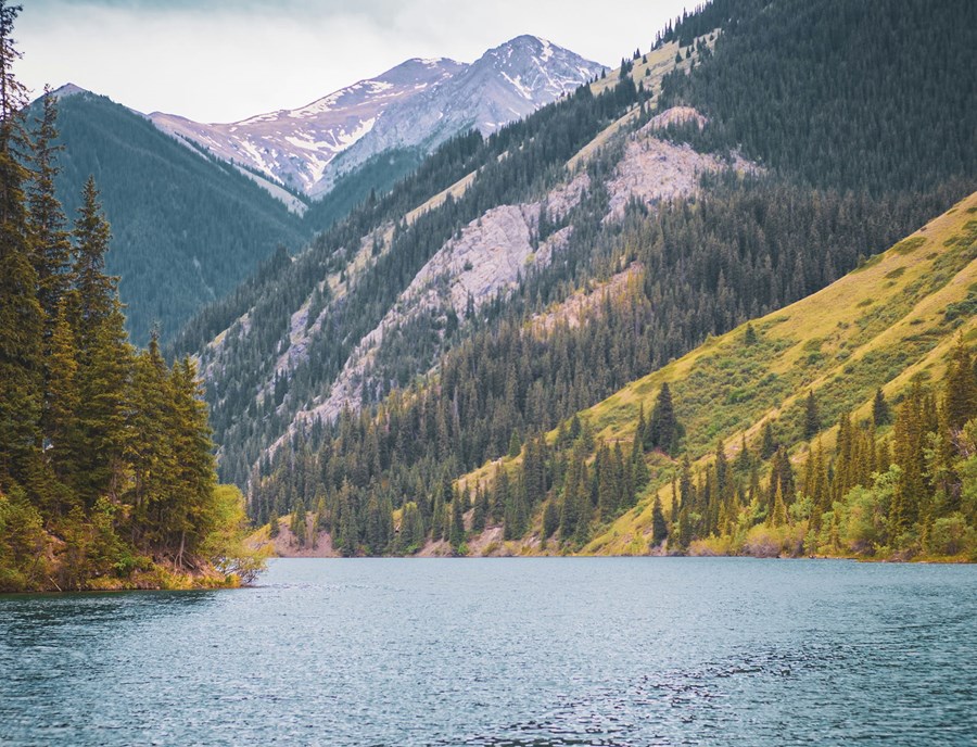 Lower Kolsai Lake Reflects Peaceful Mountain Serenity