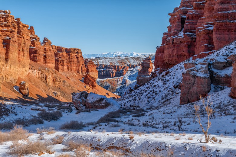 Charyn Canyon during winter Kazakhstan
