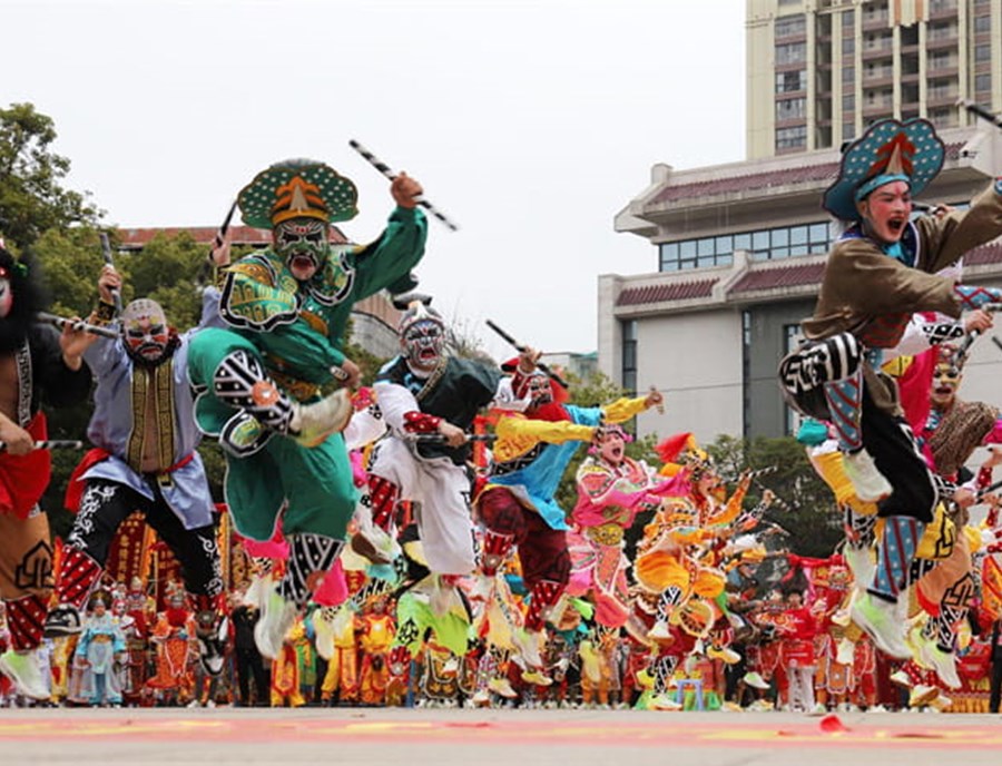 Witness The Vibrant Energy Of A Traditional Yingge Dance Performance