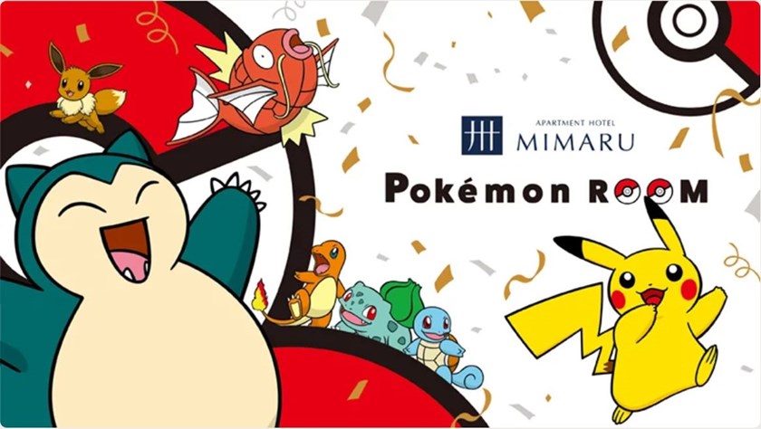 MIMARU Apartment Hotel Pokémon-Themed Room in Tokyo, Kyoto, and Osaka