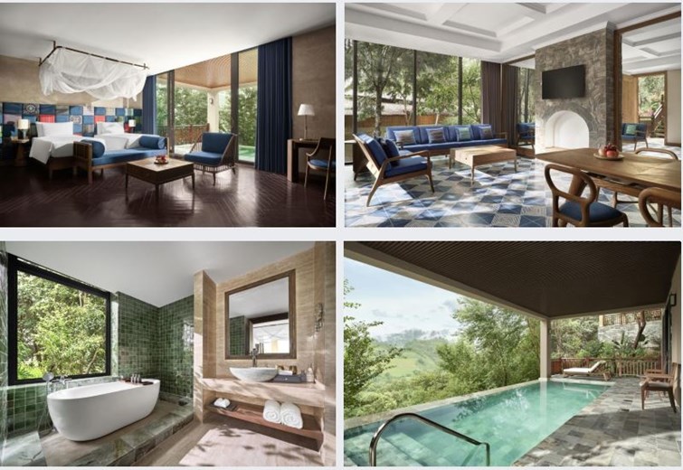 Two-bedroom pool suite at Garrya Mu Cang Chai Resort with private pool and panoramic mountain scenery