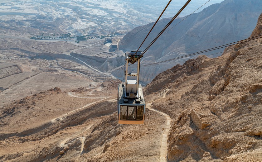 Ascend to Masada by cable car
