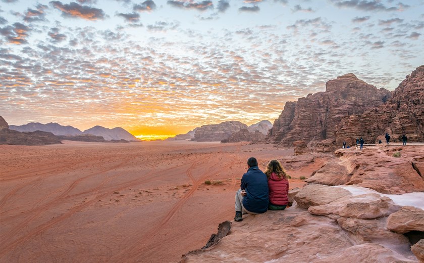 Sunset magic over Wadi Rum’s desert plains