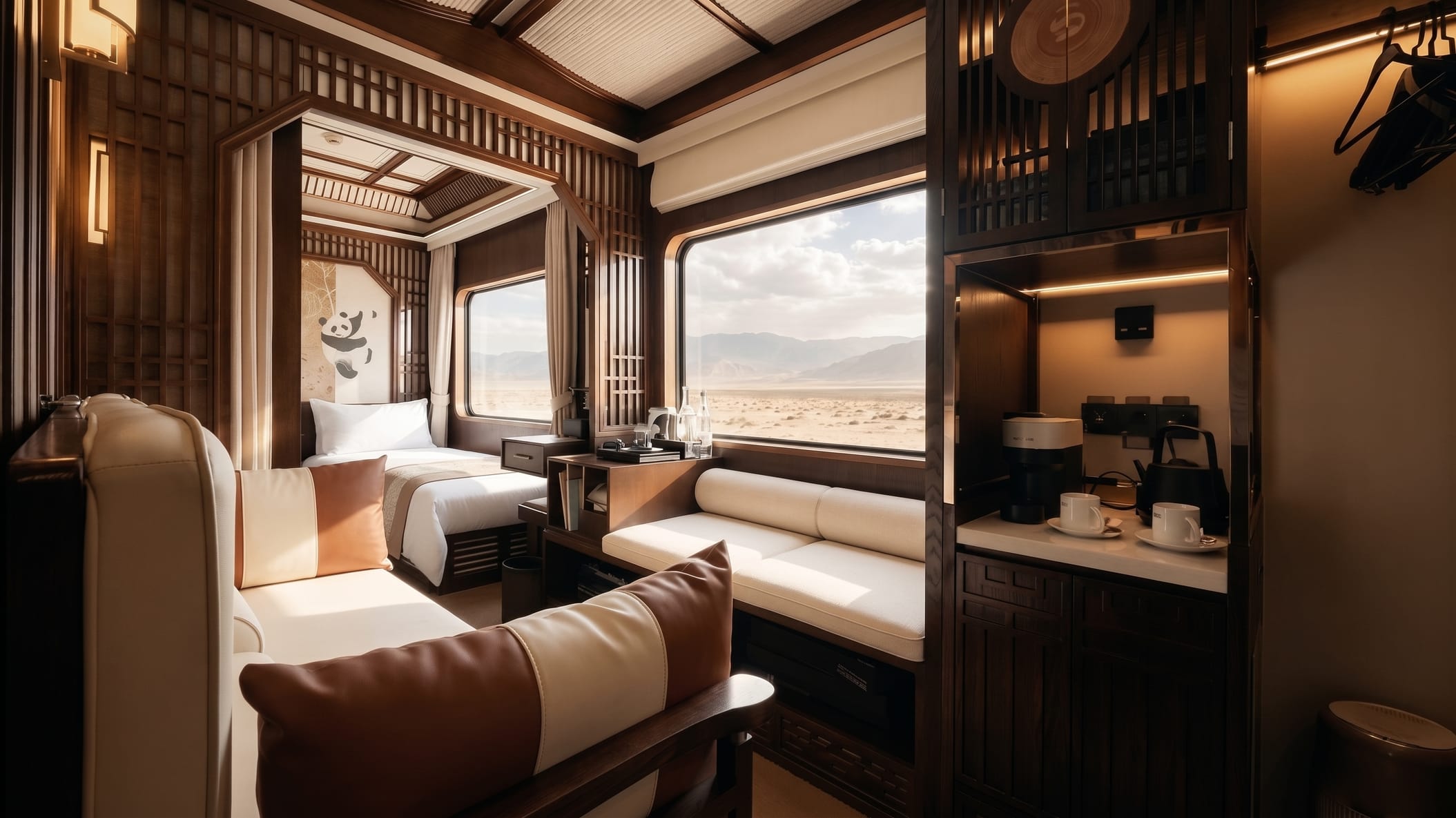Luxury train cabin offers comfort while travelling across China