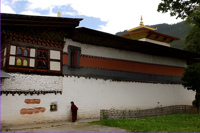 Exterior of Tamshing Goemba, traditional monastery in Bumthang, Bhutan