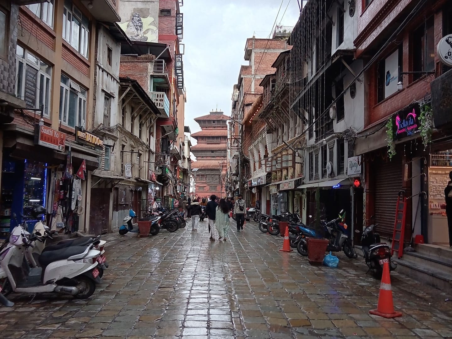 Rainy Kathmandu Street Nepal