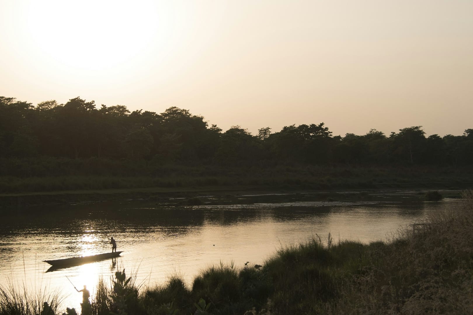 Rapti River Boat Sunset Chitwan Nepal