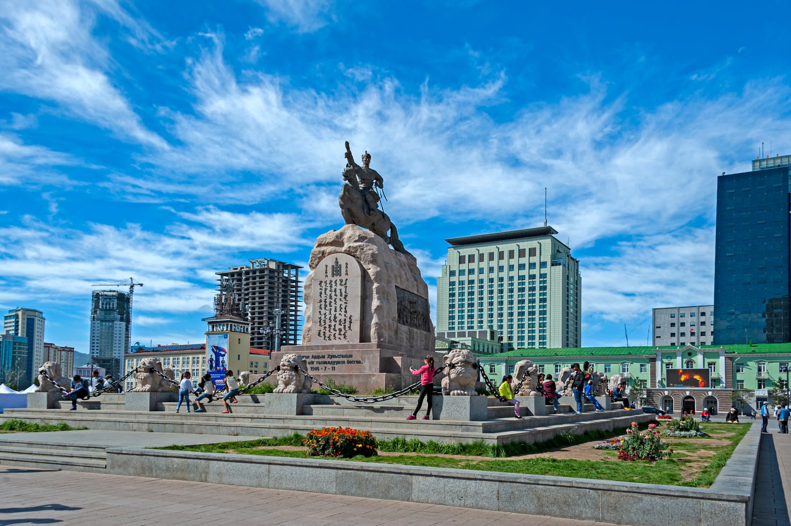 Sukhbaatar Square Surrounded By The Vibrant Heart Of Ulaanbaatar