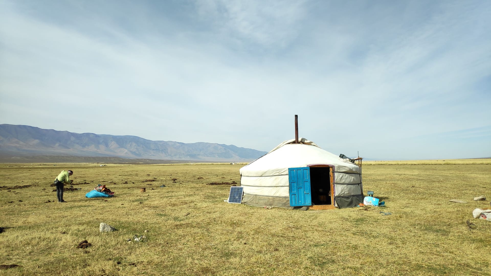 Traditional Ger Resting Peacefully Amid The Landscapes Of Zereg Village
