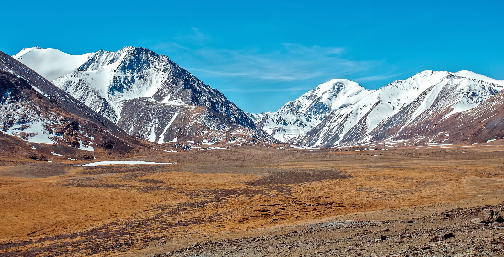Altai Mountains Surrounding Bayan Ulgii In Cold Autumn Conditions